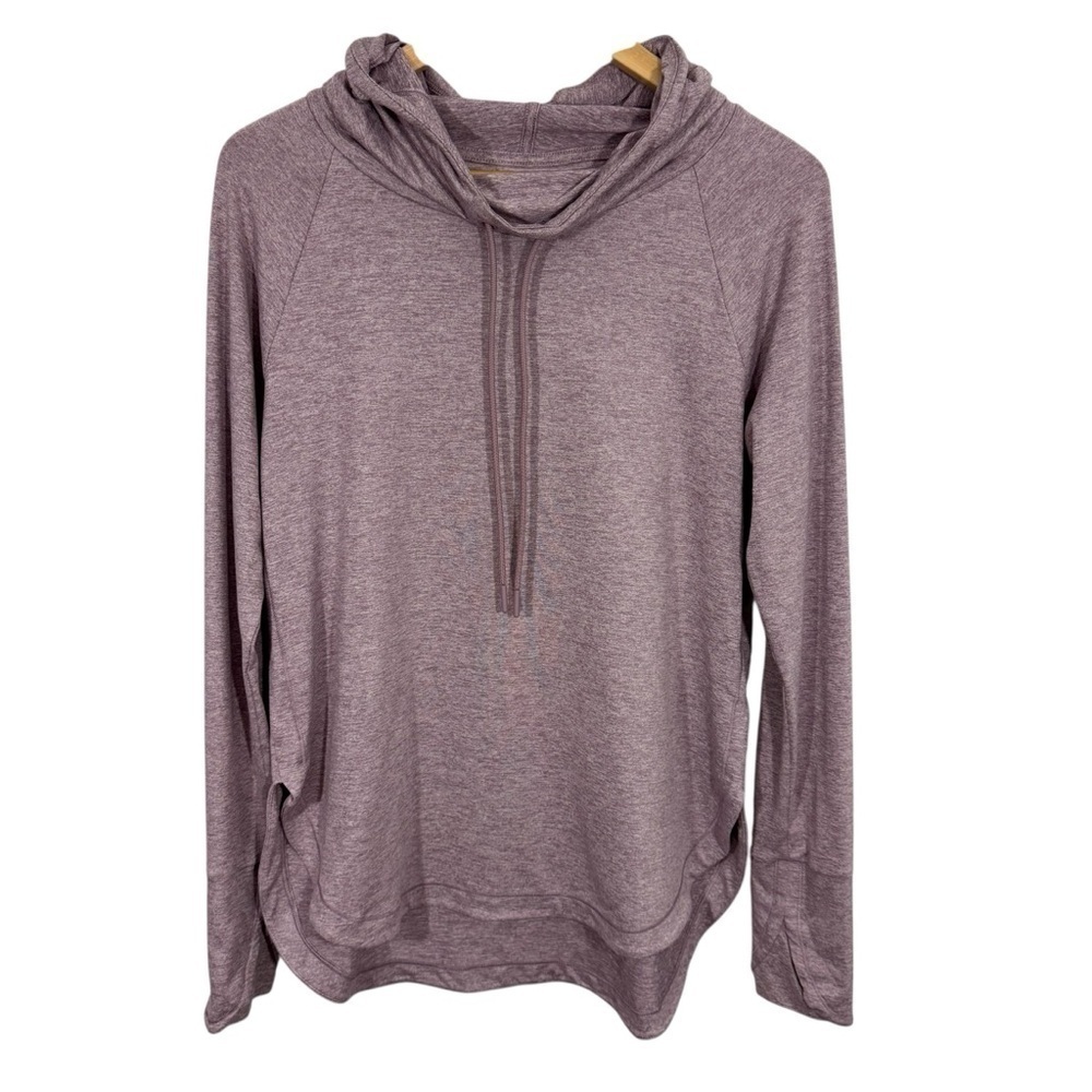 Athleta Uptempo Hoodie Sweatshirt Sz S Light Purple Hooded Shirt Yoga Gym EUC
